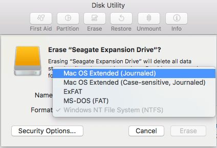 reformat a seagate external hard drive for mac